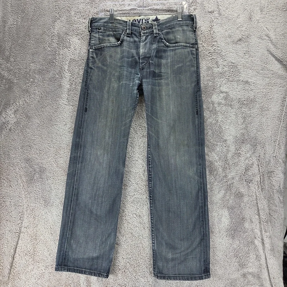 Vintage Levis Blue Star Jeans Mens Blue Buckle Back Honeycomb Zip Fly Fits 32x30